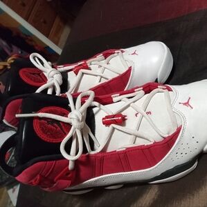 Kids Red and White Athletic Shoes